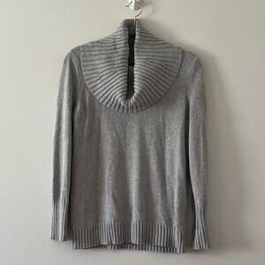 Nautica Gray Cowl Neck Sweater 100% Cotton Size Medium